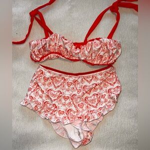 Blackbough Red and White Bikini Set